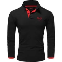 REPUBLIX Poloshirt OWEN Herren Basic Langarm Kontrast Polo Hemd