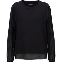 FRANK WALDER Klassische Bluse mit Plissee-Ärmeln