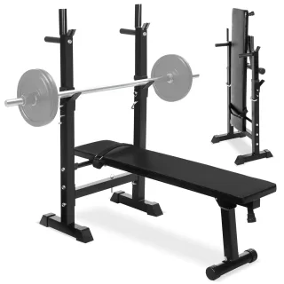 Bominfit Multifunctional Folding Weight Bench Training Bench Adjustable With Barbell Shelf Fitness Equipment For Home Du