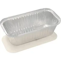 PAPSTAR Einwegschale 10 x Alu + Einlegedeckel PP-beschichtet eckig 1,5 l 7 x 13 x 24,2 cm, Aluminium / Pappe, PP-beschichtet