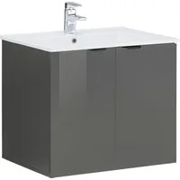welltime Waschtisch Lage, mit 2 Türen und einem Handwaschbecken aus Keramik, 61 cm breit