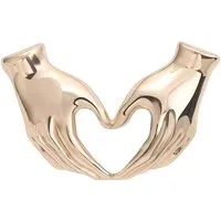 Dark-Desires Brosche Romantische vintage Hände-Herz Brosche – Goldfarben, Damen Brosche vintage Accesssoire retro Anstecknadel