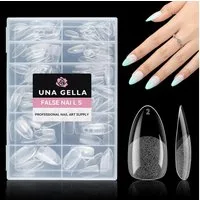 LuxusKollektion Kunstfingernägel Nageltips Gelnägel 216 Stück 12 Größen Soft Gel Full Mandel Oval M