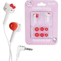 Vidis Hello Kitty In-Ear Kopfhörer + Aufkleber In-Ear-Kopfhörer (Stereo, 3,5mm, 3,5mm Klinke Stereo Ohrhörer Headset Silikon-Ohrpolster)