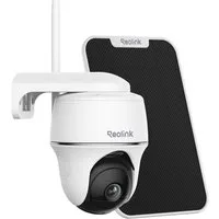 Reolink Überwachungskamera Argus PT+SP 4MP PTZ Akku- oder solarbetriebene 2,4/5GHz WLAN IP (Außenbereich, PIR-Erkennung,IR-Nachtsicht,Could-Speicherung)