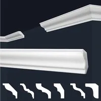 marbet design Stuckleiste, 2 Meter / 1 Leiste, XPS Styropor weiß - Deckenleisten Deckenstuck Leisten E-Leisten - (2 Meter / 1 Leiste E-4)
