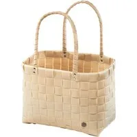 Kobolo Einkaufsshopper Shopper BEZ aus PE geflochten mit PU Henkeln beige, Beige