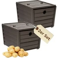GarPet Kartoffelkiste 2er Set Kartoffelkiste Kartoffel Obst Gemüse Zwiebel Aufbewahrung Korb