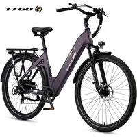TTGO E-Bike Cityrad 28 x 2,0 Zoll, 120km, C3 SE, Elektrofahrrad mit Tiefeinsteiger-Rahmen, 7 Gang SHIMANO, Kettenschaltung, Heckmotor, 648 Wh, 5 Stufen, Leicht nur 25kg, Pedelec bis zu 120kg, Aluminiumrahmen