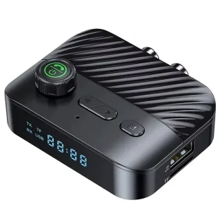 C68 bluetooth Adapter Transmitter Receiver 2 In 1 with Digital Display AUX USB TF Card Support HiFi Lossless Audio Wirel