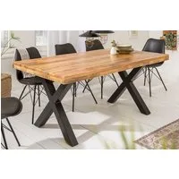 riess-ambiente Esstisch IRON CRAFT 160cm natur - Mango, Metall, X-Gestell, Massivholz, einfach (Einzelartikel, 1-St), Rustikale Holztafel - ideal für Wohnzimmer, Küche oder Loft-Wohnung