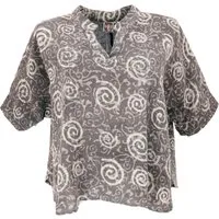 Guru-Shop Longbluse Weites Boho Blusentop mit Fledermausärmeln,.. alternative Bekleidung