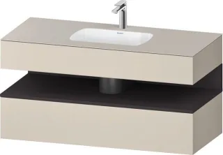 Duravit Qatego Einbauwaschtisch mit Konsolenwaschtischunterbau Taupe Supermatt 1200x550x600 mm - QA4 QA4787080830010