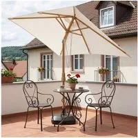 Sekey Sonnenschirm 200 x 150 cm Holzoptik Balkonschirm Rechteckig Wasserdicht, Knickbar, LxB: 200x150 cm, Sonnenschirm für Balkon Knickbar, Wasserdicht, UPF 50+