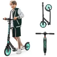 WAYPLUS Cityroller ab 6 Jahren, 108kg Belastbarkeit 205mm Räder ABEC9, (1 tlg), Klappbar Höhenverstellbar inkl. Tragegurt