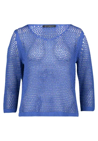 Betty Barclay - Lochstrick-Pullover Adria Blue - Gr. - 38