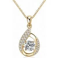 ROUGEMONT Kette mit Anhänger Extravagante Moissanit Damen Halskette 6,5mm Moissanit 18K Gold 1,0ct, Echtschmuck mit Echtheitszertifikat