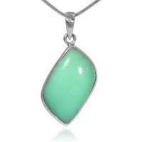 StoneTrip Kettenanhänger Chrysopras, Anhänger in Silber gefasst mit Öse, Unikat