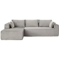 Orvane Ecksofa Ecksofa L-Form Sofa mit 3 Kissen, Schlafsofa, Cord Couchmit Armlehnen