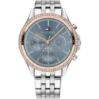 Tommy Hilfiger Multifunktionsuhr ARI 1781976, Quarzuhr, Armbanduhr, Damenuhr, Datum, Glaskristalle, Edelstahlarmband