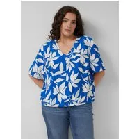 s.Oliver Kurzarmbluse Bluse Strukturierte Bluse im O-Shape