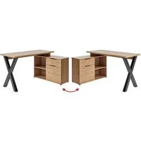Jahnke Eckschreibtisch X-CLUB C 40 E (1-St), Eckschreibtisch, wechselseitig montierbar, X-Gestell