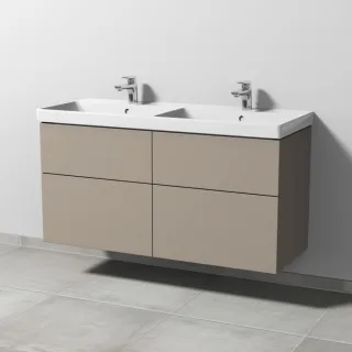 Sanipa 3way Waschtischunterbau zu Villeroy & Boch Avento Waschtisch mit 4 Auszügen, Sandgrau-Matt SF62567