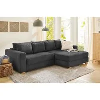 Jockenhöfer Gruppe Ecksofa Kampen L-Form, B: 288 cm, Liegefl. 153x245 cm, mit Bettfunktion, Bettkasten & Zierkissen, Federkern