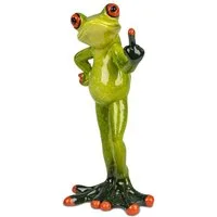formano Dekofigur Frosch Stinkefinger 16cm - Froschfigur - Kunststein - glänzend (1 St)
