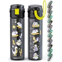 BEARFOOT Trinkflasche Trinkflasche Kinder, 500ml, leicht - Dinos-schwarz