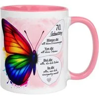 Momentals Tasse 70. Geburtstag Frau – Weil du einzigartig bist – Geburtstagsgeschenk, Gratis Versand · Links-&Rechtshänder · Spülmaschinenfest