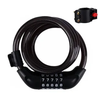 XANES Bike Lock Steel Password Lock Five-digit Code Anti-theft 120CM Portable Safety Cable Lock for MTB Bike Electric Bi