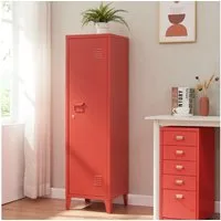 en.casa Spind »Kurikka« Einzelspind 137x38x38cm abschließbar Stahl Rot