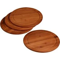 KESPER® Servierteller Vesperteller 4er Set, Bambus, (Set, 4-tlg), mit Saftrille