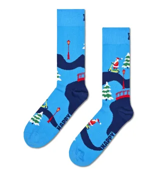 happy socks - Santa On The Way To Work Sock Blau - Gr. - 38