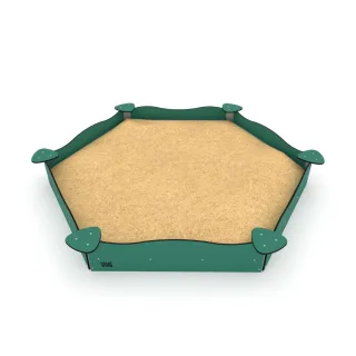 Robuster Sandkasten DIN 1176 für Kitas & Schulen - Wetterfestes HDPE & Stahl - Großer Spielplatz Spielbereich für 18 Kinder - PRO Buddi - Wickey