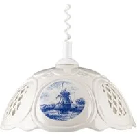 Helios Leuchten Pendelleuchte Küchenlampe Keramik weiß blau, Keramiklampe, Deckenlampe, Hängelampe, für Küche Esszimmer Esstisch, Deckenleuchte hängend höhenverstellbar