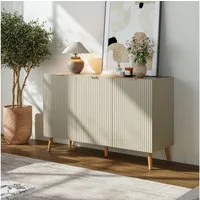 en.casa Sideboard, »Nand« mit 3 Türen 120x40x76 cm Sandfarben