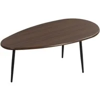 COSTWAY Couchtisch, Wohnzimmertisch oval, mit stabiler Metallkonstruktion