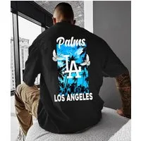 RMK T-Shirt Herren Shirt Basic kurzarm Taube Los Angeles Palme LA aus 100% Baumwolle