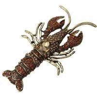 Ella Jonte Brosche, große maritime Statement Glitzer Brosche Hummer Ziernadel