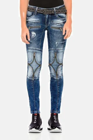 Cipo & Baxx 5-Pocket-Jeans "Jeans" mit vielen Applikationen, WD377