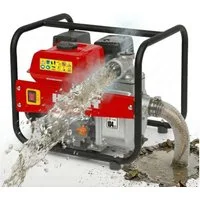 Hecht Schmutzwasser-Tauchpumpe Benzin 38000 l/h, 2" Anschlüsse, 7m Saughöhe, 23 kg, 4L Tank, mit Saugkorb, 6,5 PS