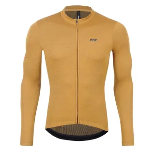 dhb - "Aeron 2.0" Radfahr-Trikot für Herren, Merinowolle, Langärmlig (Goldbraun)