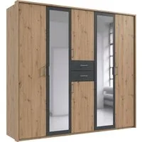 Wimex Kleiderschrank Diver Drehtürenschrank mit Spiegel, 180, 225 o. 270cm breit Bestseller Schlafzimmerschrank wahlweise 3 Innenausstattungen