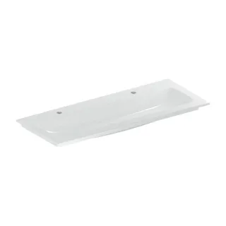 Geberit iCon Möbel-Waschtisch 501846001 120x48cm, Hahnloch links und rechts, ohne Überlauf, weiß