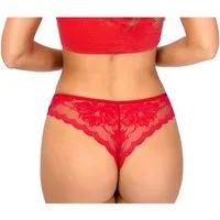 Donna Brasilslip 118 (2-St) Damen 2er Pack Brazilian Slips Unterhosen Spitze Baumwolle