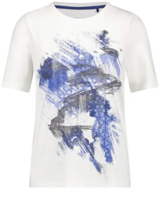 GERRY WEBER Collection - T-Shirt mit abstraktem Frontprint weiß - Gr. - 34