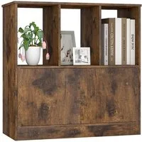COSTWAY Bücherregal Standregal Würfelregal mit 3 Fächern & Tür, Holz 70x30x70cm