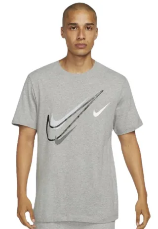 Nike Herren Court Swoosh Logo T-Shirt in Grau